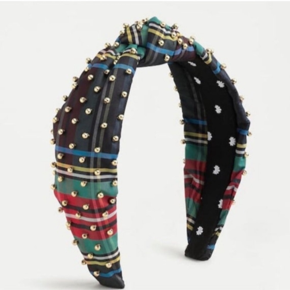 NWOT Lele Sadoughi X JCrew  Black Tartan Headband